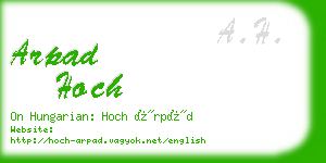 arpad hoch business card